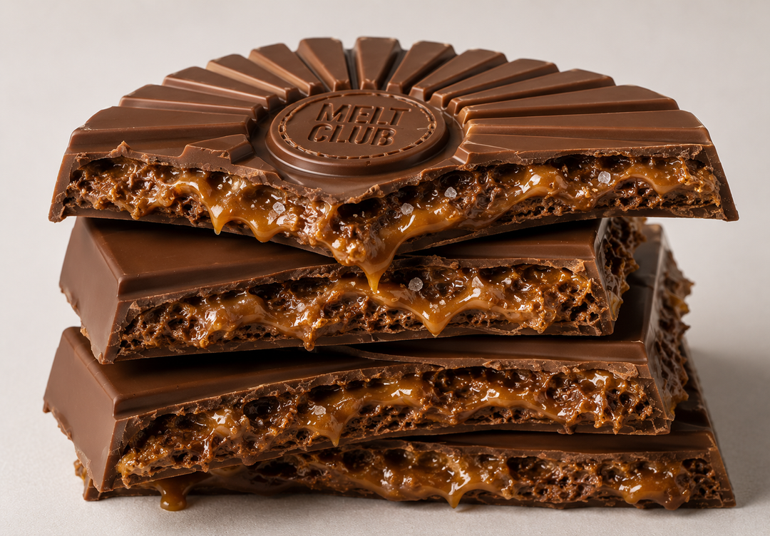 Broken bar stack — caramel center