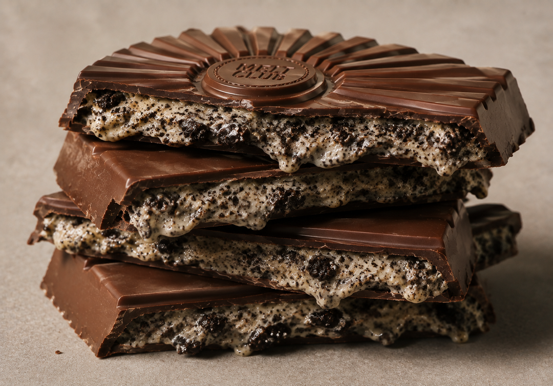 Broken bar stack — cookie cream center