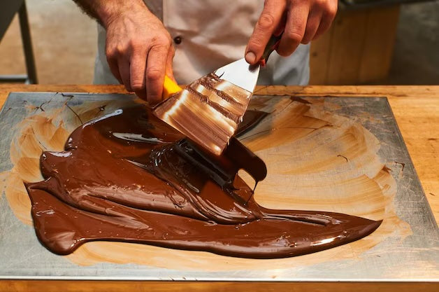 Tempered chocolate with a glossy snap